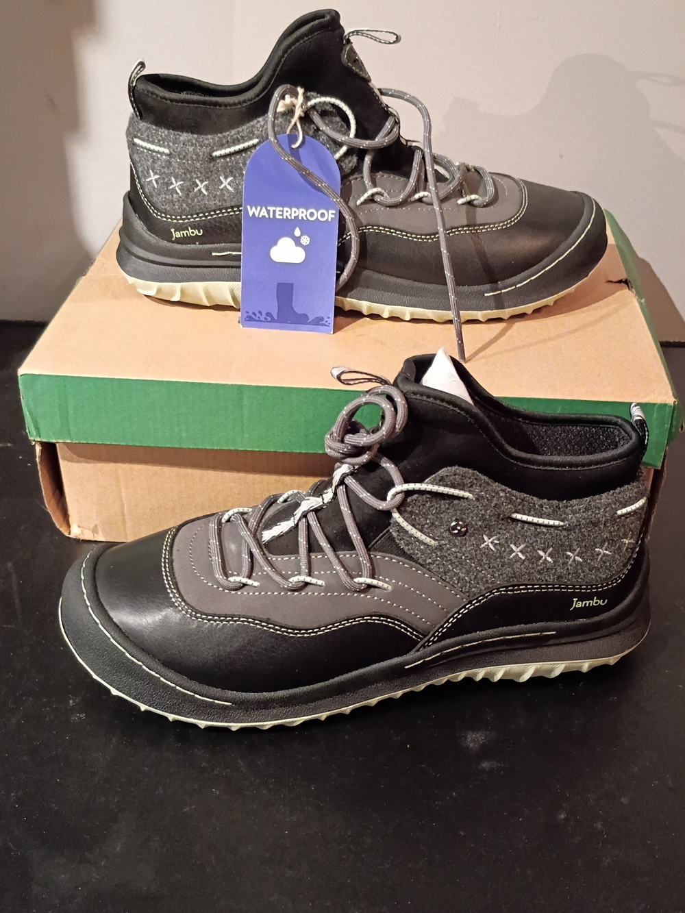 Jambu Men’s Waterproof Black Gray Hiker Sneakers